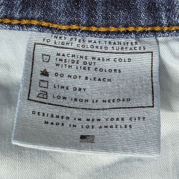 AYR The Pop 29S Short Blue Straight Leg High Rise Stretch Minimalist Denim - Picture 10 of 11